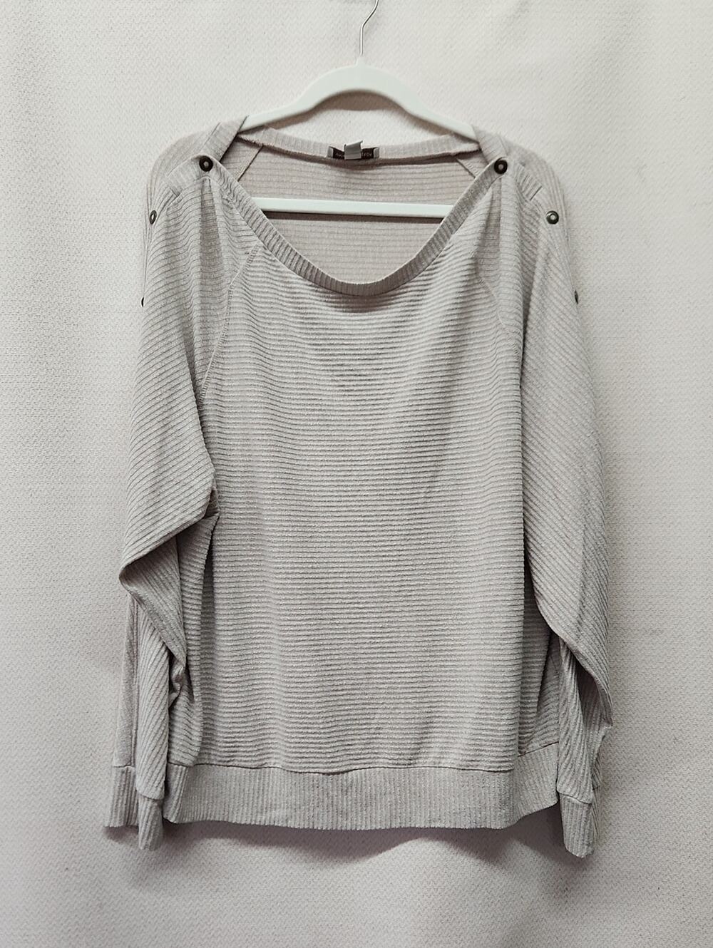 Vintage America Neutral Beige Ribbed Knit Top